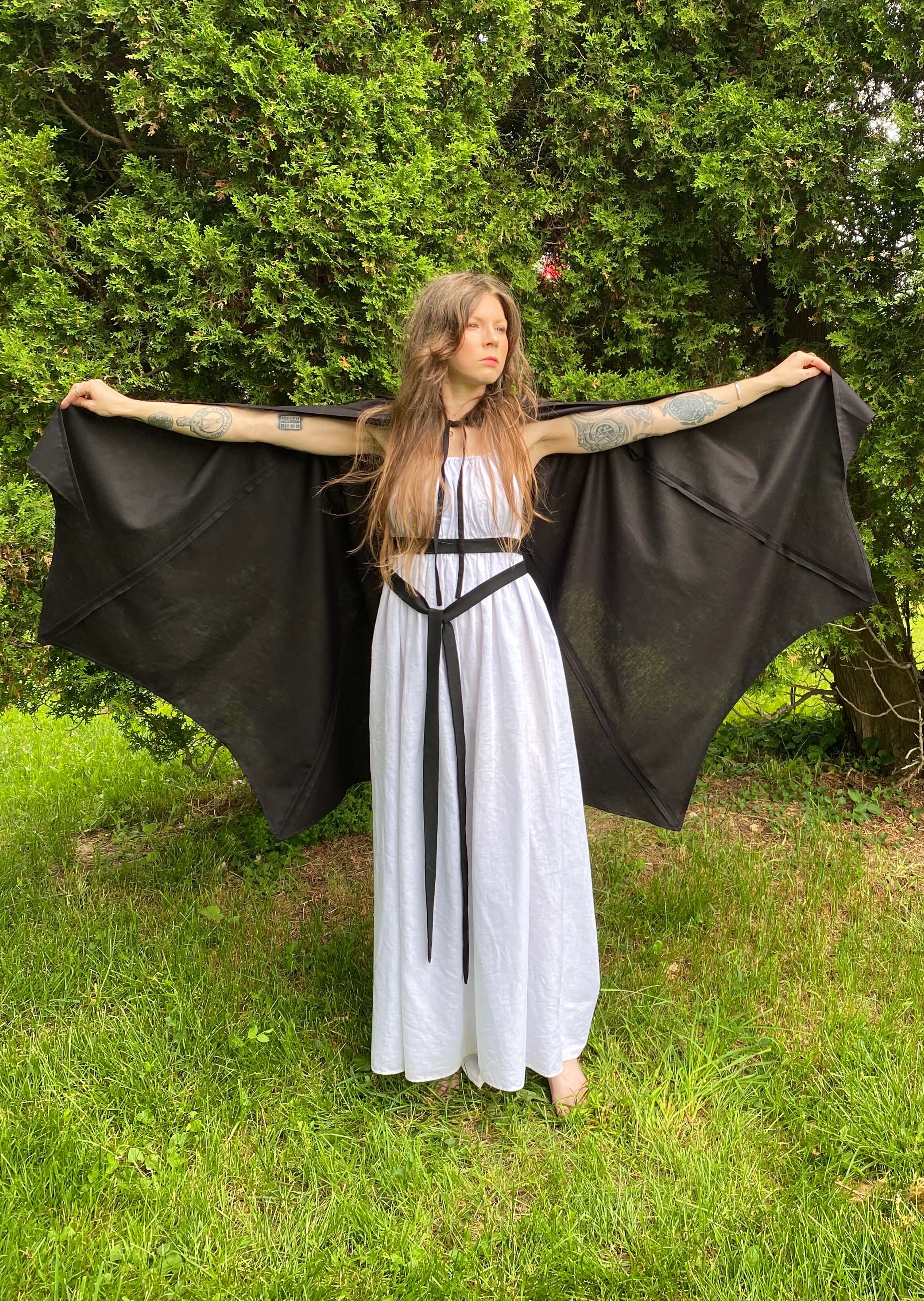 Black and sale White Bat Cloak